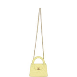 Chanel Small Kelly Yellow Shiny Aged Calfskin Brushed Gold Hardware