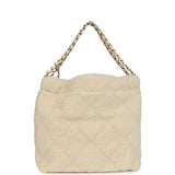 Chanel Small 22 Bag Ecru Shearling Brushed Gold Hardware