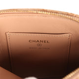 Chanel Small Crossbody Bag Light Brown Shearling Light Gold Hardware