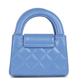 Chanel Nano Kelly Shopper Blue Shiny Aged Calfskin Brushed Gold Hardware