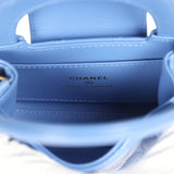 Chanel Nano Kelly Shopper Blue Shiny Aged Calfskin Brushed Gold Hardware