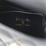 Chanel Nano Coco Top Handle Flap Bag Black Caviar Light Gold Hardware