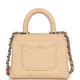 Chanel Nano Coco Top Handle Flap Bag Light Beige Caviar Light Gold Hardware