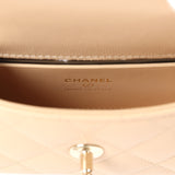 Chanel Nano Coco Top Handle Flap Bag Light Beige Caviar Light Gold Hardware