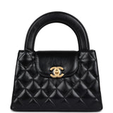 Chanel Small Kelly Shopper Black Shiny Aged Calfskin Brushed Gold Hardware