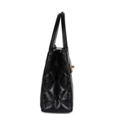 Chanel Small Kelly Shopper Black Shiny Aged Calfskin Brushed Gold Hardware