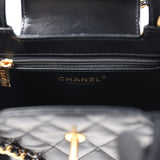 Chanel Small Kelly Shopper Black Shiny Aged Calfskin Brushed Gold Hardware