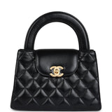 Chanel Small Kelly Shopper Black Shiny Aged Calfskin Brushed Gold Hardware