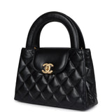 Chanel Small Kelly Shopper Black Shiny Aged Calfskin Brushed Gold Hardware