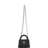 Chanel Small Kelly Shopper Black Shiny Aged Calfskin Brushed Gold Hardware