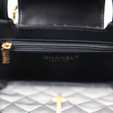 Chanel Small Kelly Shopper Black Shiny Aged Calfskin Brushed Gold Hardware