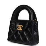 Chanel Nano Kelly Shopper Black Shiny Aged Calfskin Brushed Gold Hardware