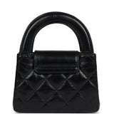 Chanel Nano Kelly Shopper Black Shiny Aged Calfskin Brushed Gold Hardware