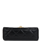 Chanel Nano Kelly Shopper Black Shiny Aged Calfskin Brushed Gold Hardware