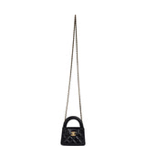 Chanel Nano Kelly Shopper Black Shiny Aged Calfskin Brushed Gold Hardware