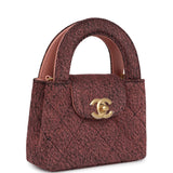 Chanel Nano Kelly Shopper Pink and Black Washed Denim Brushed Gold Hardware