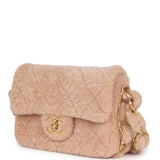 Chanel Small CC Flap Bag Light Pink Shearling Brushed Gold Hardware