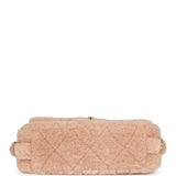 Chanel Small CC Flap Bag Light Pink Shearling Brushed Gold Hardware