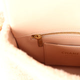 Chanel Small CC Flap Bag Light Pink Shearling Brushed Gold Hardware