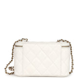 Chanel Small Vanity Case White Caviar Light Gold Hardware