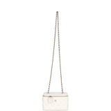 Chanel Small Vanity Case White Caviar Light Gold Hardware