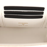 Chanel Small Vanity Case White Caviar Light Gold Hardware