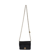 Chanel Mini Flap Bag Black Shiny Caviar Brushed Gold Hardware