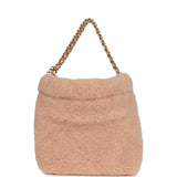 Chanel Mini 22 Bag Light Pink Shearling Gold Hardware