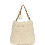 Chanel Mini 22 Bag Ecru Shearling Gold Hardware