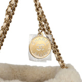 Chanel Mini 22 Bag Ecru Shearling Gold Hardware