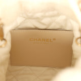 Chanel Mini 22 Bag Ecru Shearling Gold Hardware