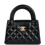 Chanel Small Kelly Shopper Black Shiny Aged Calfskin Brushed Gold Hardware