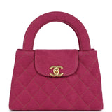 Chanel Small Kelly Shopper Pink Washed Denim Brushed Gold Hardware