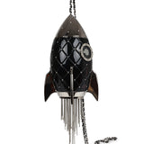 Pre-owned Chanel Limited Edition Rocket Ship Minaudière Bag Black Lucite and Crystals Silver Hardware