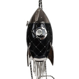 Pre-owned Chanel Limited Edition Rocket Ship Minaudière Bag Black Lucite and Crystals Silver Hardware