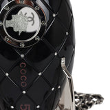 Pre-owned Chanel Limited Edition Rocket Ship Minaudière Bag Black Lucite and Crystals Silver Hardware