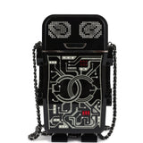 Pre-owned Chanel Limited Edition Robot Minaudière Bag Black Plexiglass and Crystals Ruthenium Hardware