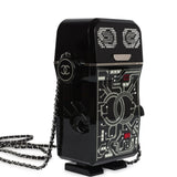 Pre-owned Chanel Limited Edition Robot Minaudière Bag Black Plexiglass and Crystals Ruthenium Hardware