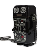 Pre-owned Chanel Limited Edition Robot Minaudière Bag Black Plexiglass and Crystals Ruthenium Hardware