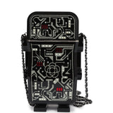 Pre-owned Chanel Limited Edition Robot Minaudière Bag Black Plexiglass and Crystals Ruthenium Hardware