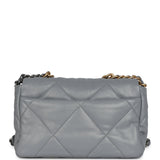 Chanel Medium 19 Flap Bag Grey Lambskin Mixed Metal Hardware