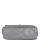 Chanel Medium 19 Flap Bag Grey Lambskin Mixed Metal Hardware