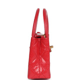 Chanel Nano Kelly Shopper Red Shiny Aged Calfskin Brushed Gold Hardware