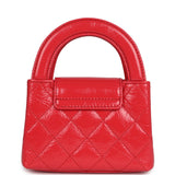 Chanel Nano Kelly Shopper Red Shiny Aged Calfskin Brushed Gold Hardware