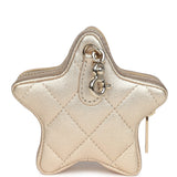 Chanel Walk Of Fame Star Clip-On Coin Purse Metallic Gold Goatskin Light Gold Hardware
