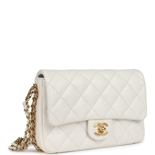 Chanel Mini CC You Flap Bag White Caviar Gold Hardware