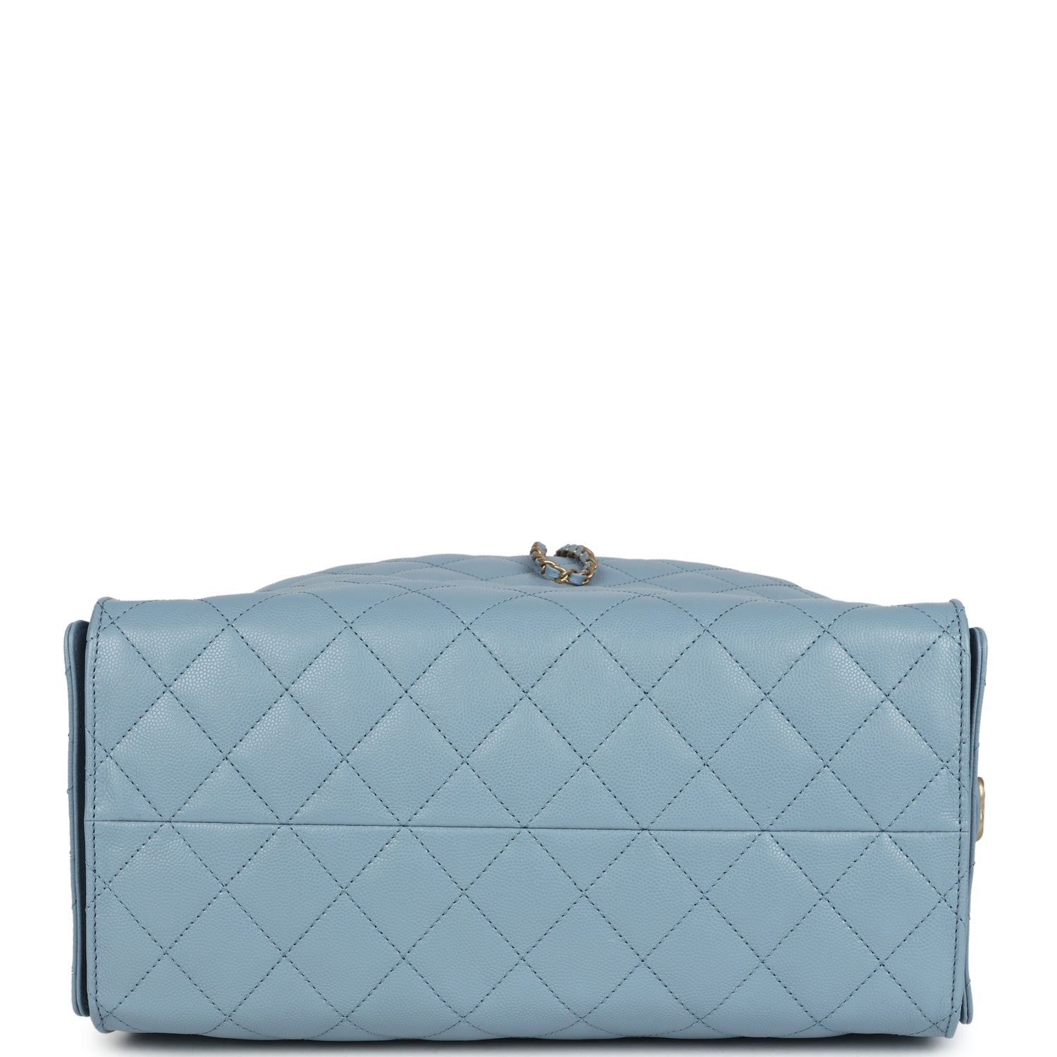 Chanel 2025 Hobo Bag 40cm Light Blue Grained Calfskin
