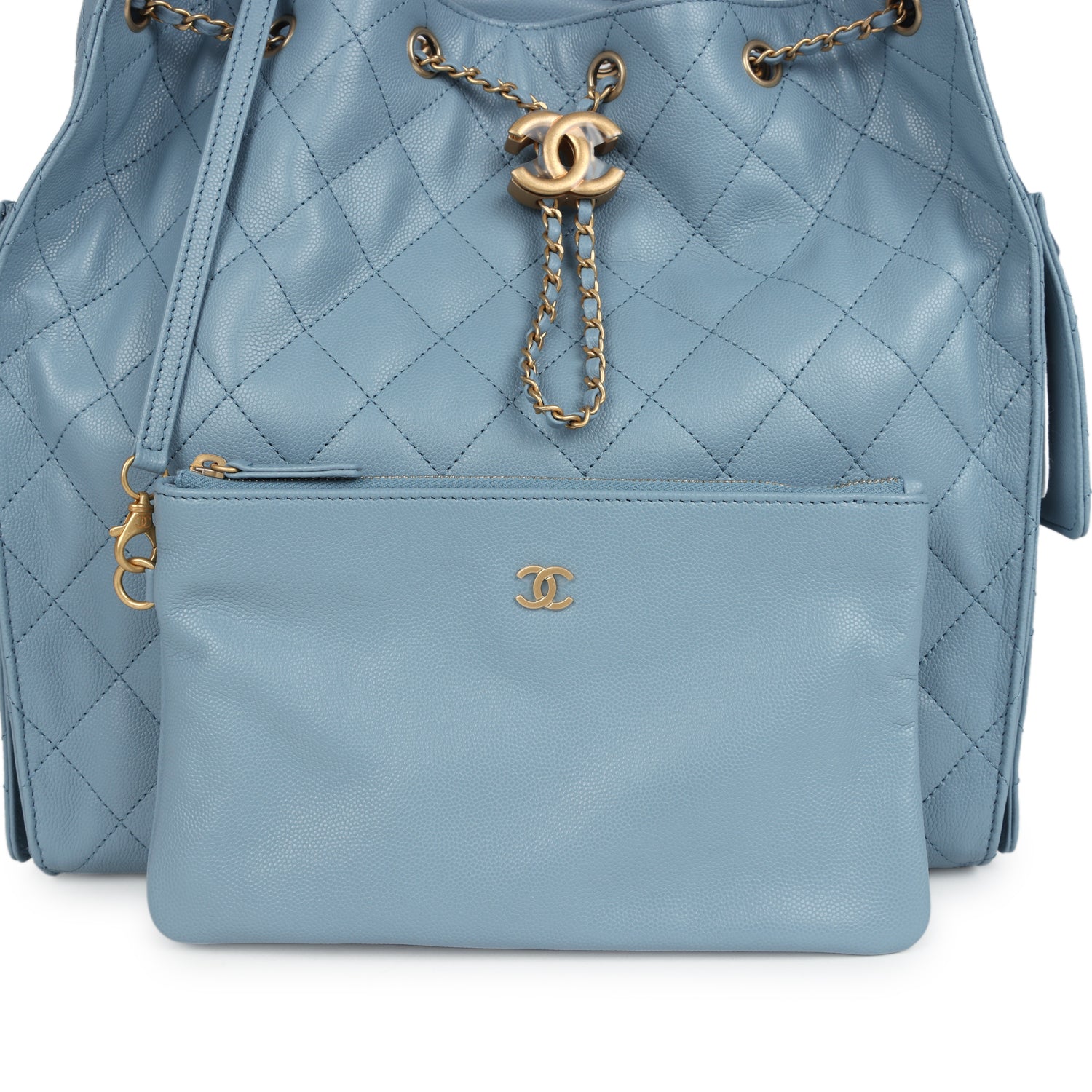 CHANEL 25S HOBO BAG 40 IN WHITE CAVIAR WITH GOLD HARDWARE