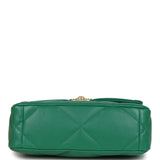 Chanel Medium 19 Flap Green Shiny Lambskin Mixed Metal Hardware