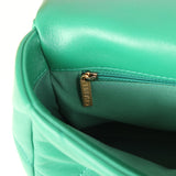 Chanel Medium 19 Flap Green Shiny Lambskin Mixed Metal Hardware